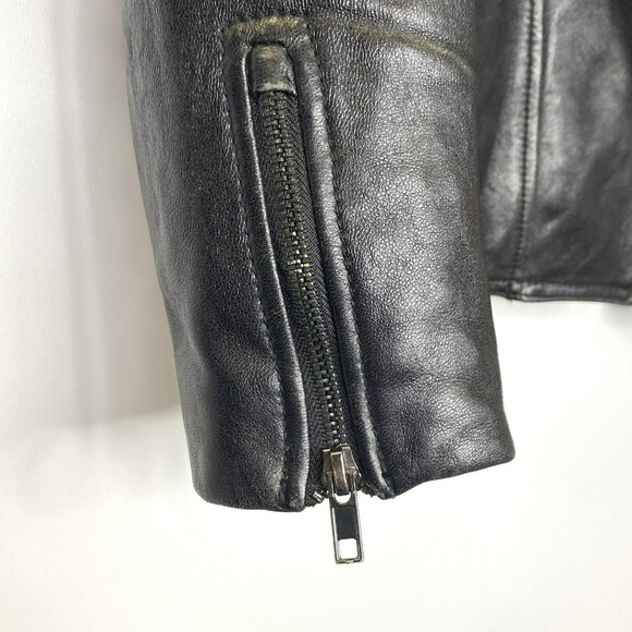 Soia & Kyo Leather Jacket Womens Size Medium Moto Motorcycle Biker Black - Picture 4 of 10